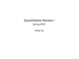 Quantitative Review I