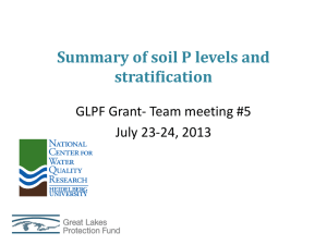 Summary of soil P levels and stratification