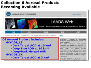 Urban aerosol retrieval in MODIS dark target algorithm