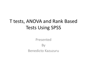 TTests, ANOVA and Rank Based Tests PPT