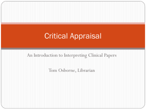 the Critical Appraisal training slides