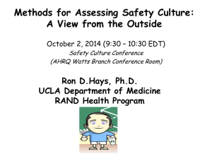 Methods for Assessing Safety Culture