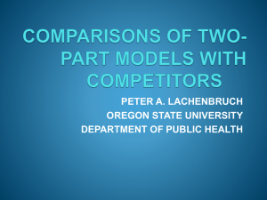 comparisons of two-part models with competitors peter a