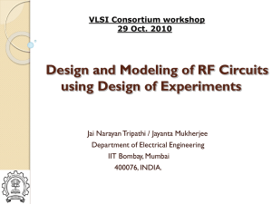 Design, Analysis and Modeling of RF Circuits using Design of