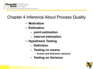 Chapter 4 Inference About Process Quality