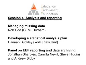 Session 4 - Analysis and reporting
