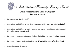 Costs of Patent Litgation: Effects of America Invents Act