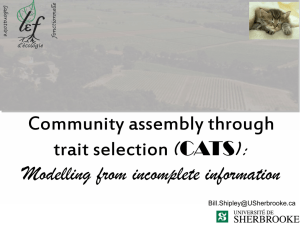 Bill Shipley - Community assembly through trait selection - Eco
