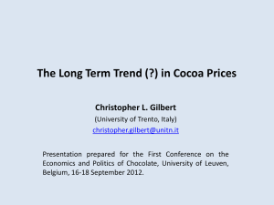 The Long Term Trend (?) in Cocoa Prices
