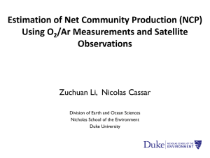 Estimation of Large-scale Net Community Production Patterns