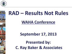RAD PowerPoint Number 1 - Wisconsin Association of Housing