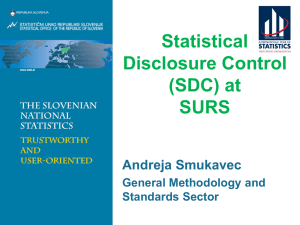 Statistical Disclosure Control at SURS