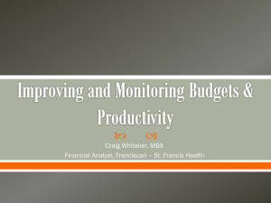 Improving and Monitoring Budgets & Productivity