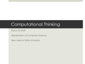 Computational Thinking - Department of Computer Science, NMSU