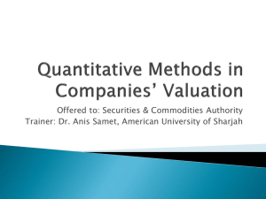 Quantitative Methods in Companies* Valuation