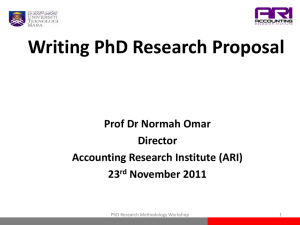 Writing The Research Proposal