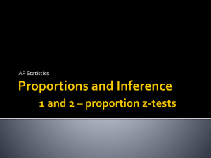 Proportions and Inference - 1 and 2 prop z-tests