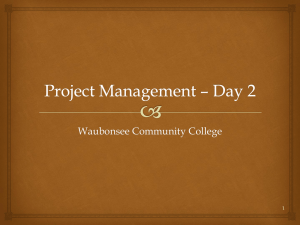 Project Management Powerpoint - Day 2