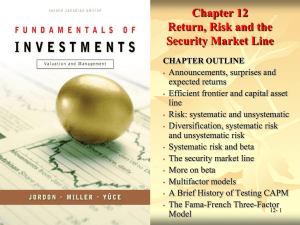 Risk, Return, and the Security Market Line