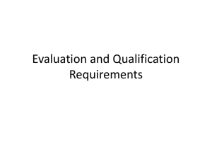 Evaluation and Qualification Requirements
