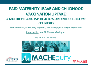 Paid maternal leave and childhood vaccination uptake