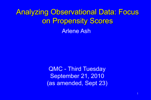 Analyzing Observational Data: Focus on Propensity Scores