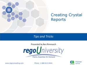 Creating Crystal Reports