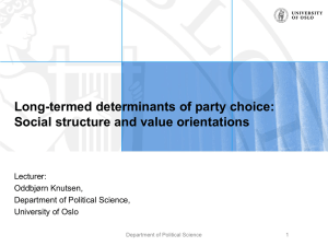 Knutsen-Milan lecture Long-termed determinants of party choice