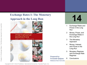 1 Exchange Rates and Prices in the Long Run