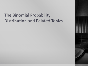 The Binomial Probability Distribution and Related Topics