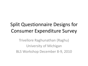 Split Questionnaire Designs for Consumer Expenditure Survey