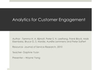 Analytics for Customer Engagement