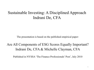 Sustainable Investing: A Disciplined Approach