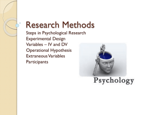 Steps in psychological research - psych