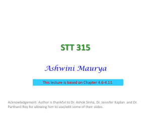 Lecture 6-7, May 28-30,2014 - Department of Statistics and Probability