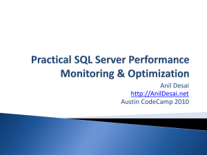 SQL Server Performance Monitoring & Optimization