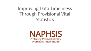 Improving Data Timeliness Through Provisional Vital Statistics