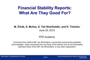 Financial stability reports - how to make them