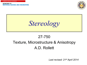 Stereology, Image Analysis - Materials Science and Engineering