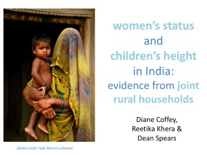 Women*s status & children*s height in India: Evidence from