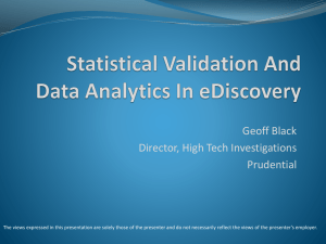 Statistical Validation And Data Analytics In eDiscovery