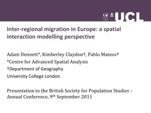 Inter-regional migration in Europe: a spatial interaction