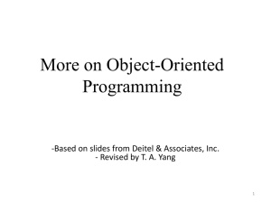 More on Object-Oriented Programming