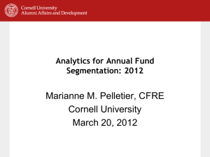 Analytics for Annual Fund Segmentation: 2012