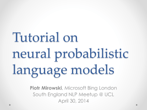 extended tutorial on neural probabilistic language