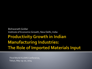 Productivity Growth in Indian Manufacturing Industries: The Role of