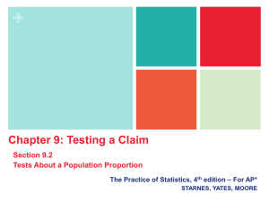 9.2 Tests about a Population Proportion