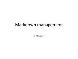 Markdown management