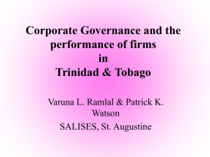 Corporate Governance and the Performance of