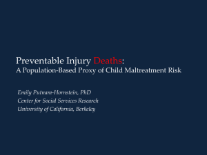 Preventable Injury Deaths - Research